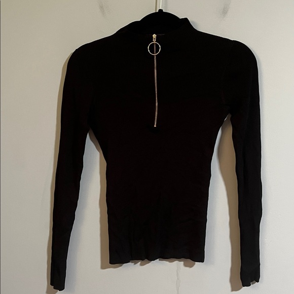 Maje Maria Zip-Detail Ribbed-Knit Sweater - Picture 4 of 7